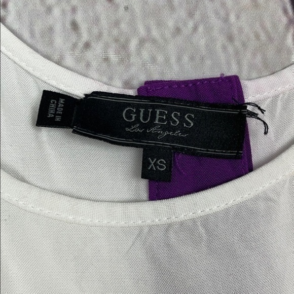 Guess white & green block rayon tank extra small - Picture 3 of 6